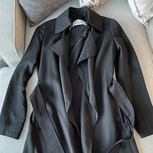 Aritzia Babaton Black Maximo Trench Coat